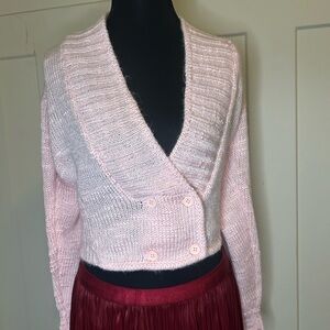 Pink 80s Vintage Women’s Button Detail Cardigan Sweater Valentines Romantic